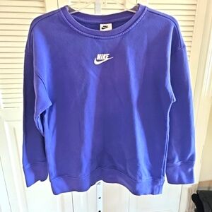 Vintage Nike Center Check Youth Crewneck Sweatshirt Blue - Size Large